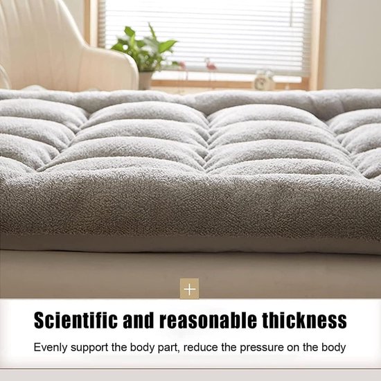 Pluche Futonmat - Slaapkussen Vloermat - Comfortabel Slapen - Opvouwbaar en Ademend - 200x220cm - Kleur 002 — afbeelding 5