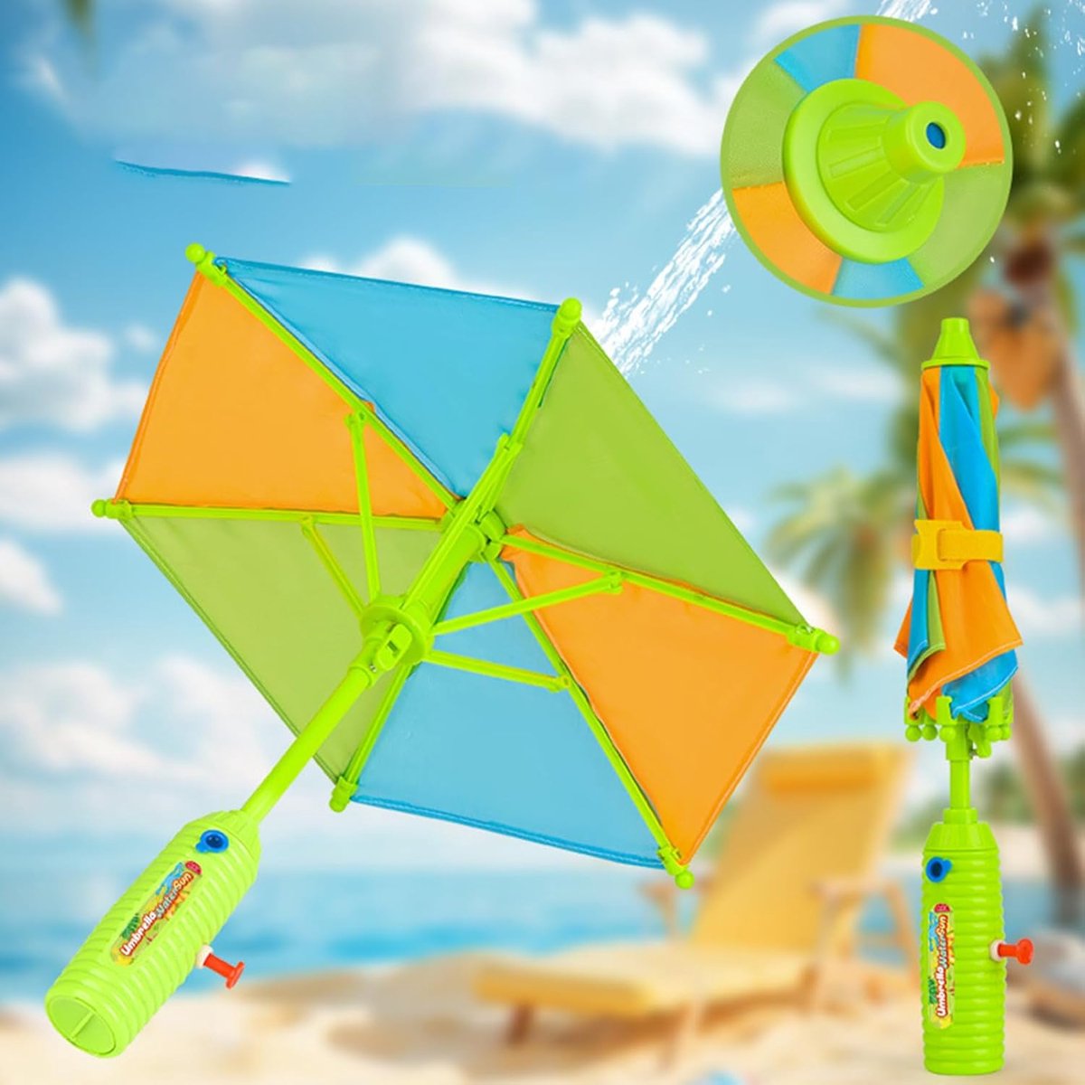 Waterspuit Speelgoed - Waterkanon Kinderen - Buiten Spelen - Parapluvorm Design - 32 cm - Groen – foto 5