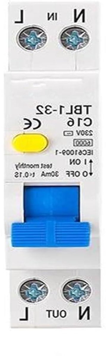 Aardlekautomaat - RCBO Zekering - Huishoudelijke Veiligheid - Compact 18mm - 25A 30mA - Grijs