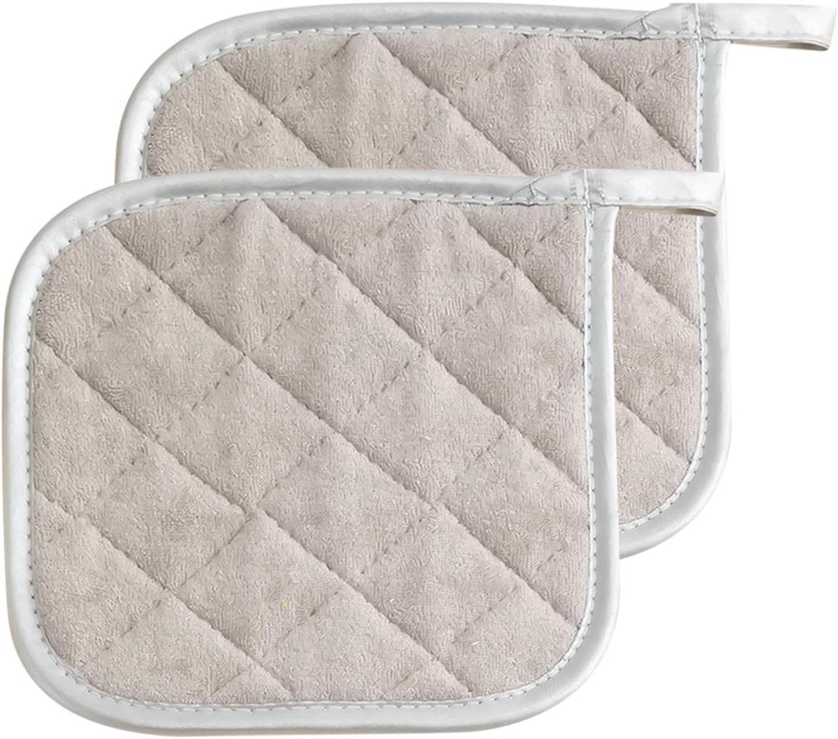 Ovenwanten - Hittebestendige handschoenen - Veilig Koken - Gewatteerde isolatie - 17 x 17 cm - Grijs