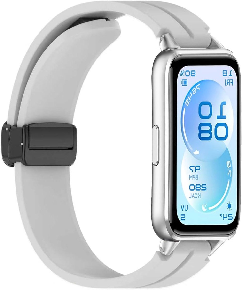 Siliconen Armband - Reserveband Horloge - Smartwatch Personaliseren - Sterke Magneetsluiting - 15 x 2 cm - Zwart