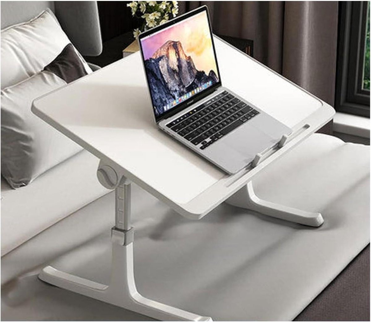 Schoottafel - Laptop bureau - Comfortabel werken - Verstelbare hoogte - 60x40 cm - Wit