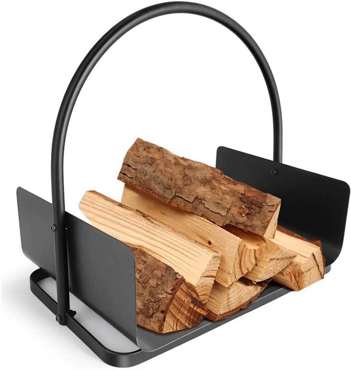 Houtblokhouder Open Haard - Houthouder Kachel - Brandhout Opslag - Stevig Gepoedercoat Staal - 41 x 30 x 53 cm