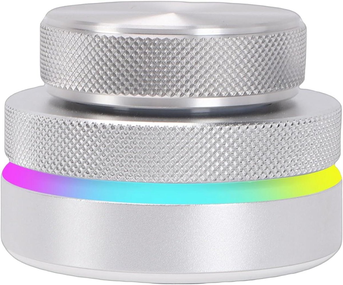Knopcontroller - Multimediacontroller Draaiknop - Content Navigeren - Programmeerbare Functies - 55 mm Diameter - Zilver