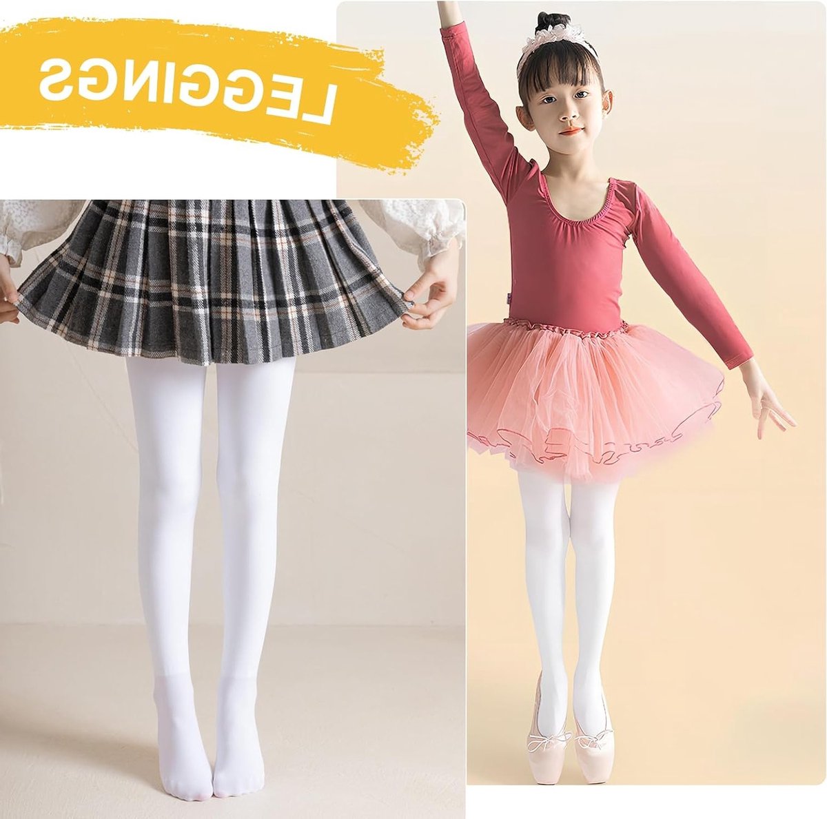Dikke Balletkousen 80D voor Vrouwen en Meisjes - Ideaal voor Balletlessen, Podiumoptredens en Examens