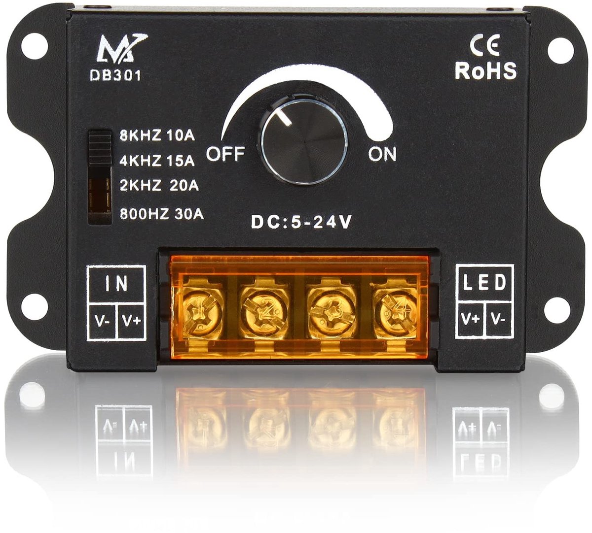 Dailygoody Dimmer - LED Lichtregulator - 30A - Dimming Regulator - Monochrome - Ideaal voor LED verlichting - Geschikt voor DC 5V/12V/24V