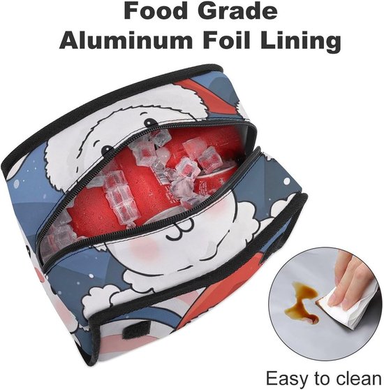 Geïsoleerde lunchtas - Koeltas draagtas - Picknick en kamperen - Verdikte aluminiumfolie - Grote capaciteit - Kerst Bunny — afbeelding 3