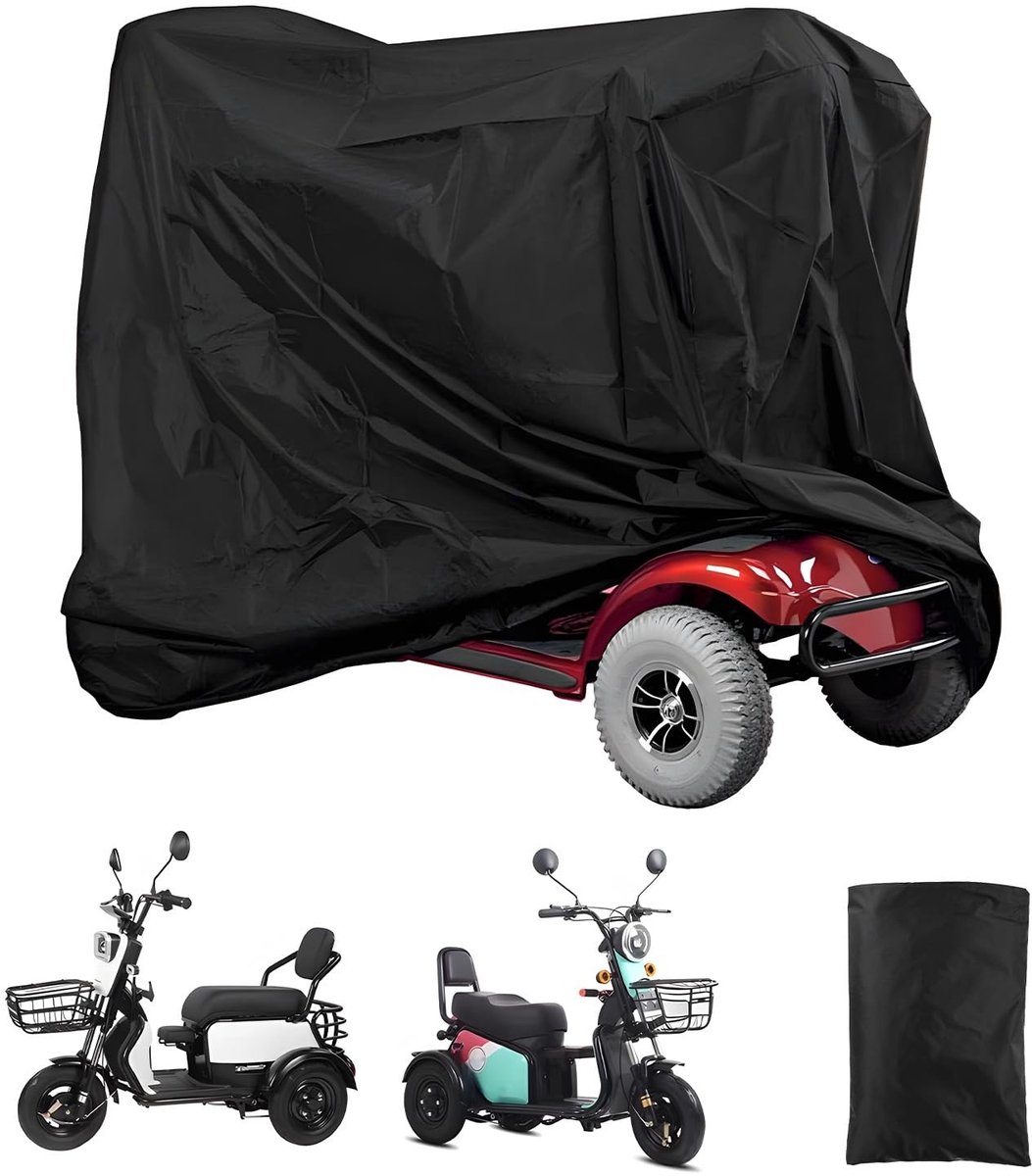aladdien - Waterdichte Scooter Opbergcover - Bescherming tegen Regen - Zwart - Bescherming tegen UV-straling - Geschikt voor Scooter - Formaat 190x7...