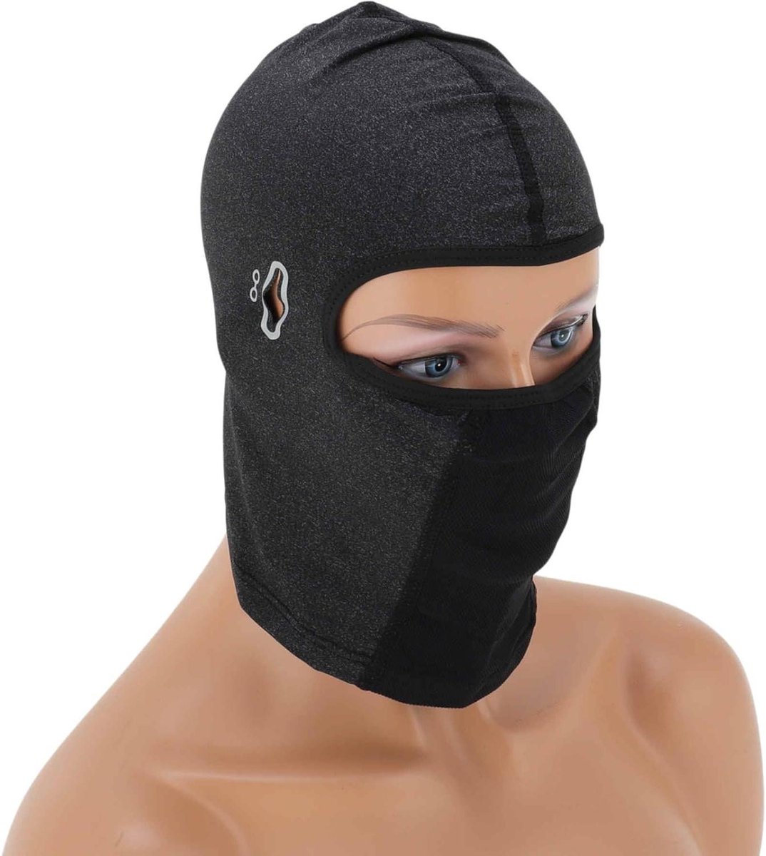 Balaclava Gezichtsmasker - Sportmasker Nekwarmer - Outdoor Bescherming - Ademend UV-werend - 28 x 23 cm - Zwart