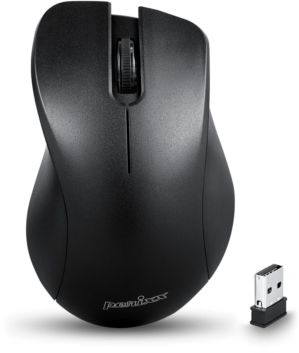 Perixx PERIMICE-621 B Ergonomische muis Radiografisch Zwart Geluidsarme toetsen