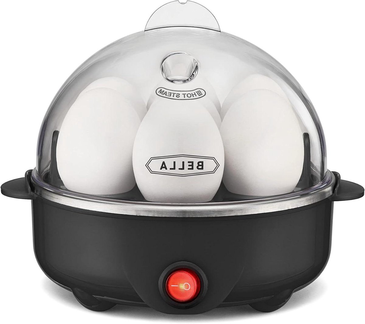 Eierkoker - Kookapparaat - Perfect Ei Koken - Roestvrij Staal - 7 Eieren - Zwart