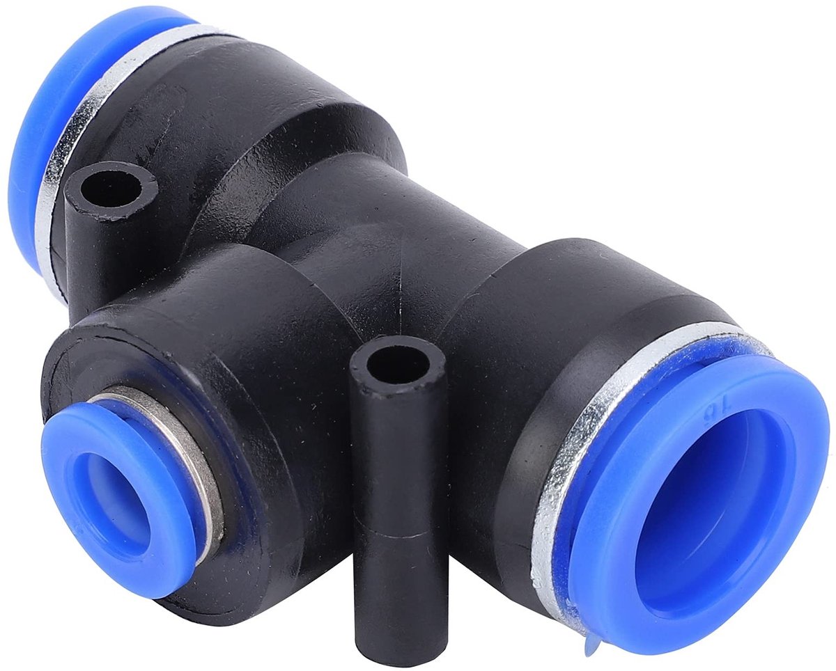 aladdien - Pneumatische Slangverbinder 3-Weg - Snelle Aansluiting - 25 Stuks - Efficiënt Verbinden - Geschikt voor Pneumatische Systemen - Formaat: ...
