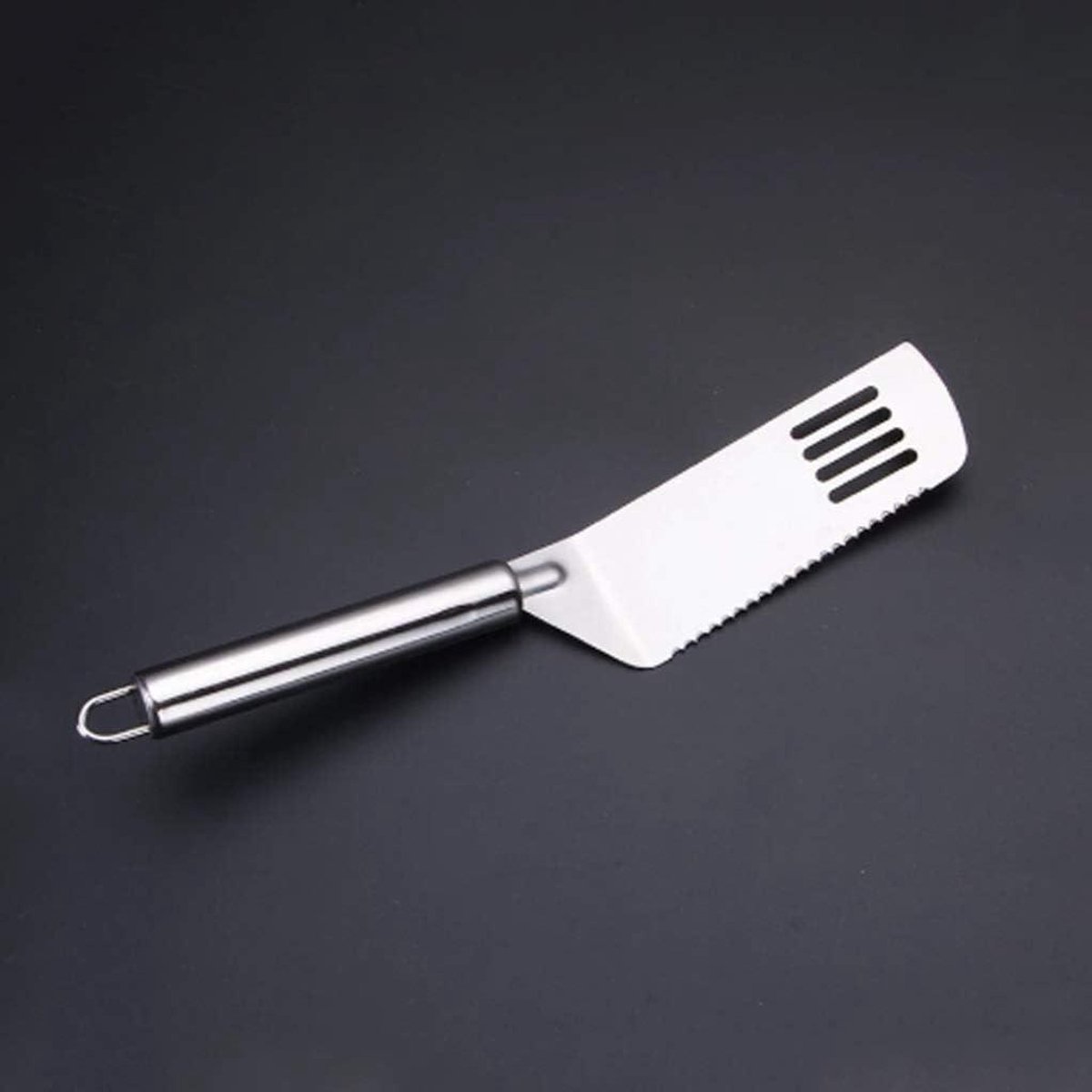 Spatel Keuken - Pannenkoek Schep - Koken Bakken - Roestvrij Staal - 32 cm - Zilver
