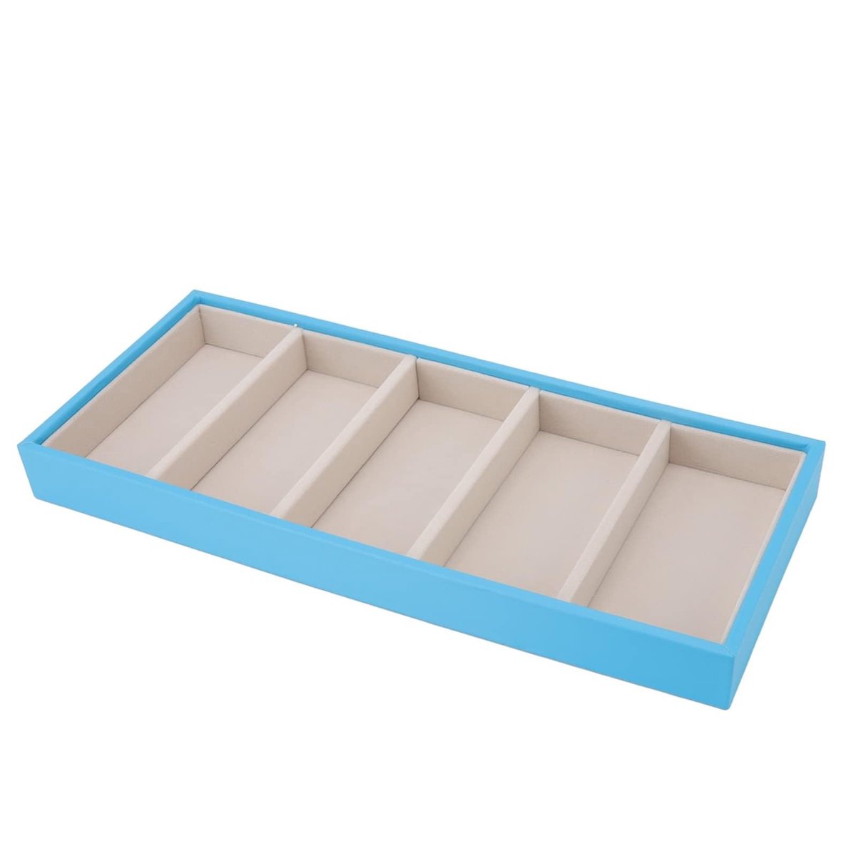 aladdien - Fluwelen Glazen Doos - Sieraden Organizer - Stapelbare Display Lade - Blauw - Voor Brillen en Horloges - Geschikt voor Dames
