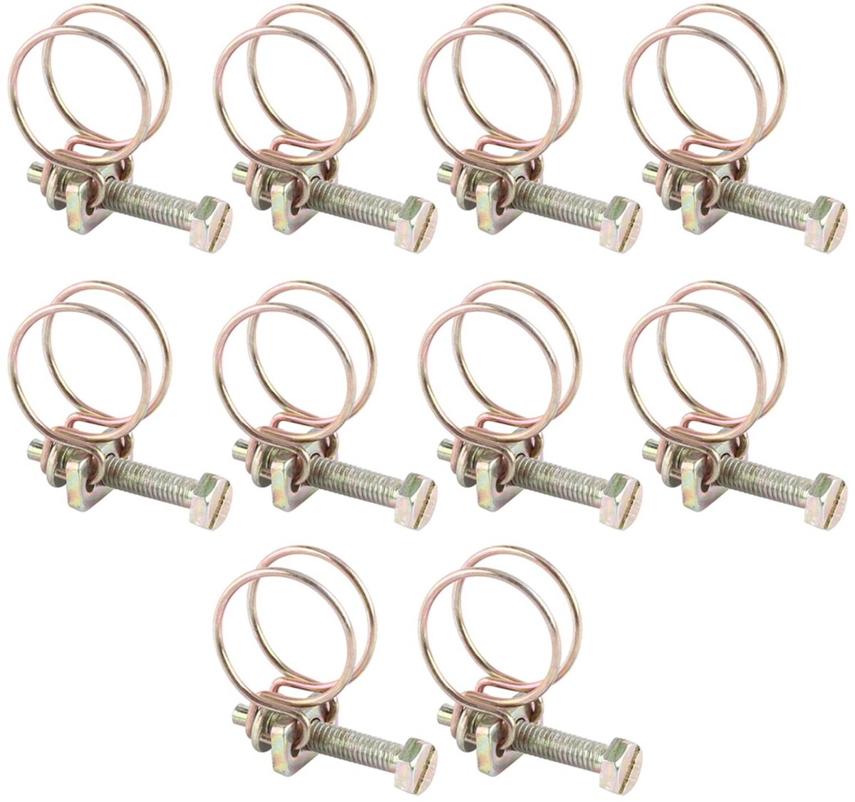 aladdien - Water Slang Klem - Verstelbaar - 25mm - Dubbel Draad - Perfect voor Tuin en Huishoudelijk Gebruik - 10 Stuks