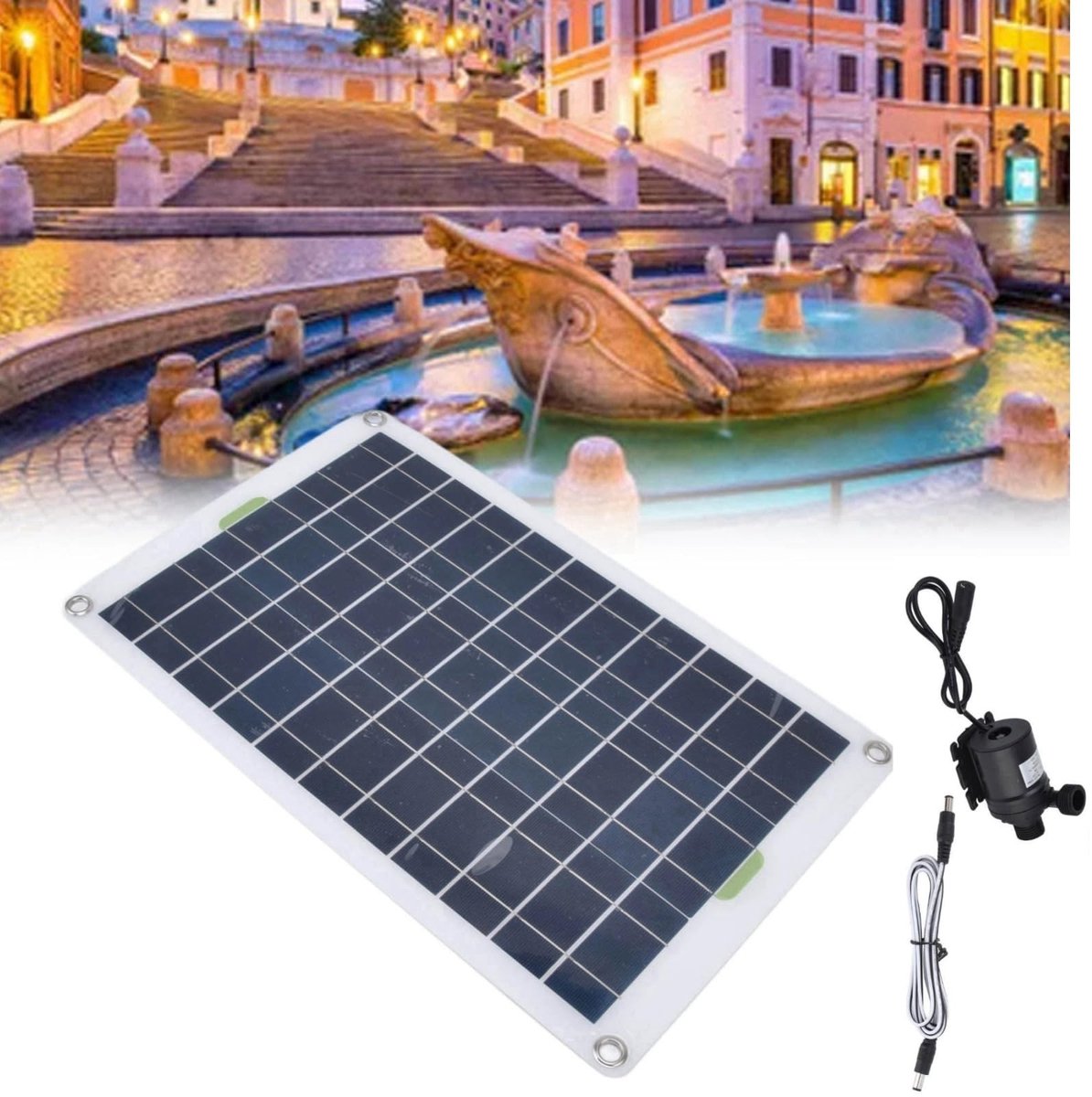 aladdien - Solar Waterpomp Set - Eco-vriendelijk Tuin Fontein - 12V Energie - Waterbesparing - Duurzaam - Buiten gebruiken - 800L/H