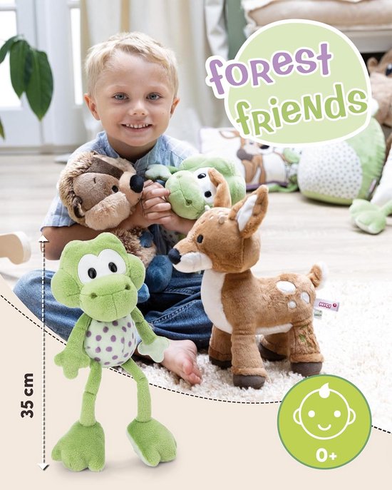 NICI Plush Toy, Frog Fridolin Frog, 35 cm, Green, Soft Plush Toy, Cute Stuffed Animal for Hugging and Playing, Great Gift Idea for Children and Adults, 62271 van NICI — afbeelding 5