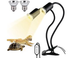 Reptielen Warmtelamp met Timer & Dimmer voor Schildpad, Hagedis en Kameleons (25W & 50W)