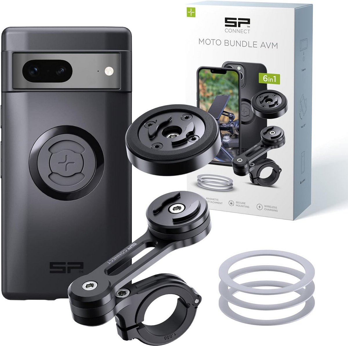 SP Connect Moto Bundle with Anti-Vibration Module | SPC+ | Compatible with Google Pixel 7 | Mobile Phone Motorcycle Holder | Motorcycle Accessories | Motorcycle Mobile Phone Holder