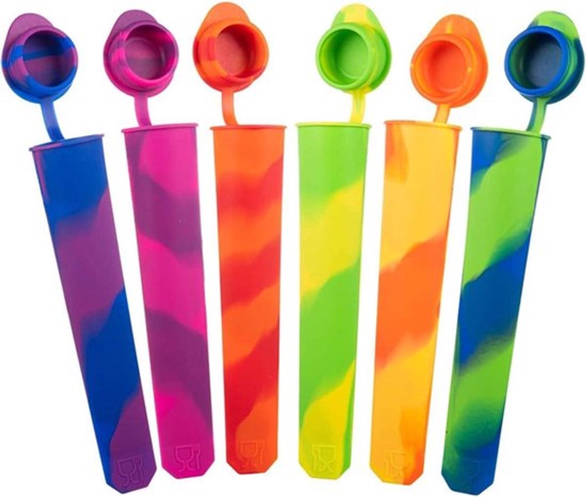 Siliconen IJslollyvormen - Zomer - Set van 6 - Ice Pop Maker - DIY - 100% Voedselveilig - BPA Vrij.