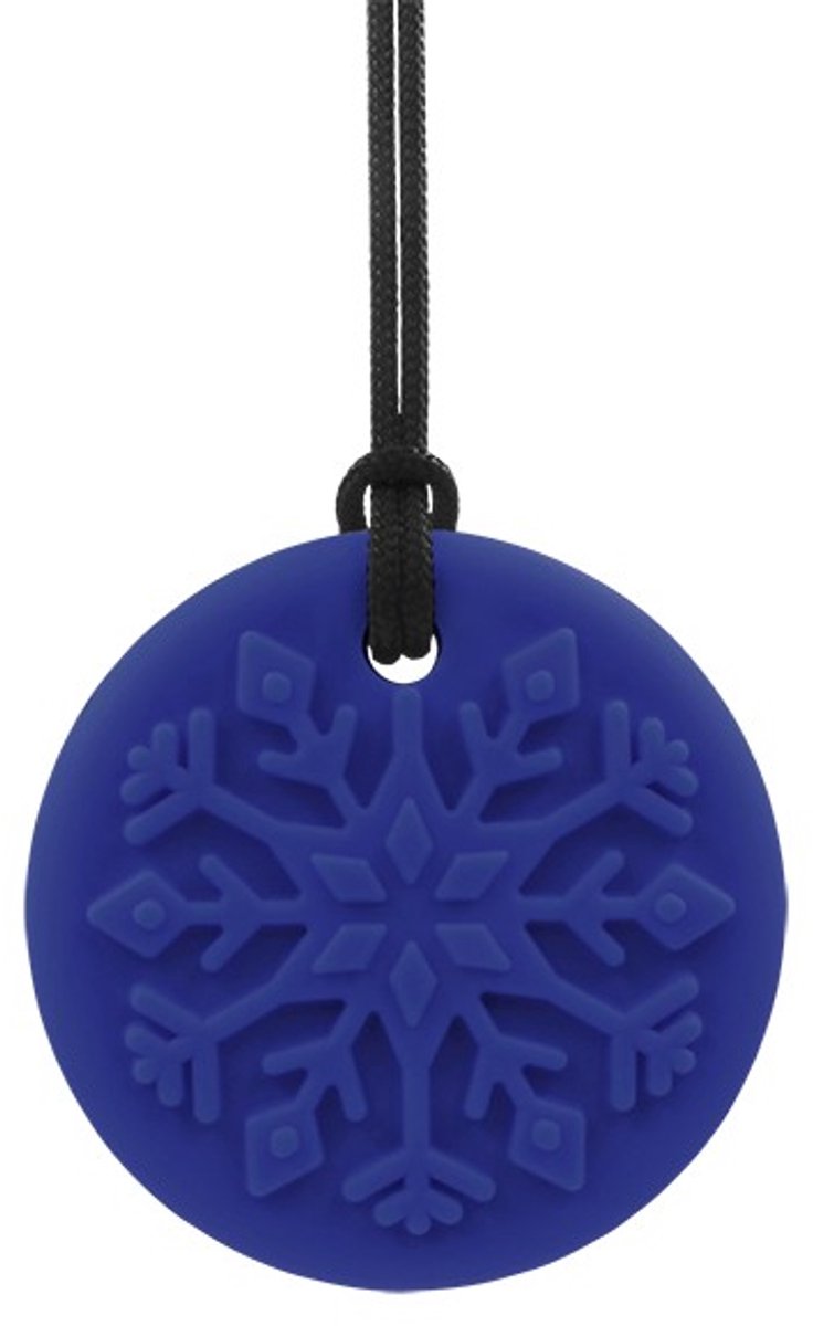 ARK Therapeutic bijtspeeltje sneeuwvlok kauwsieraad donkerblauw standaard.