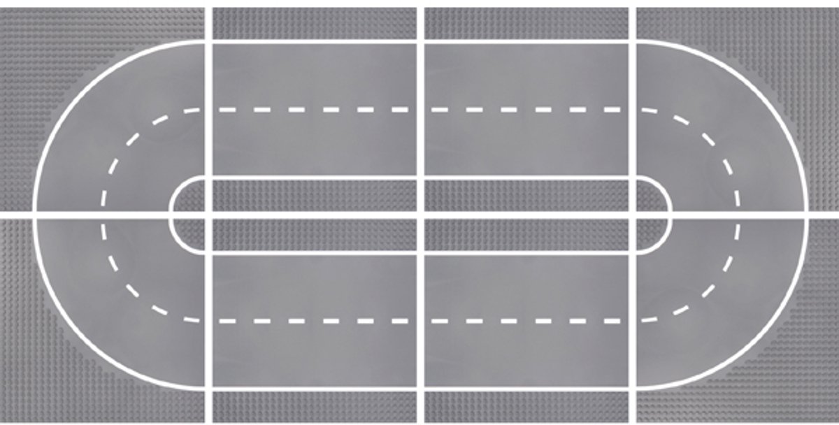 Eduplay bouwstenen bouwplaten 32x32 noppen 8 stuks racebaan.