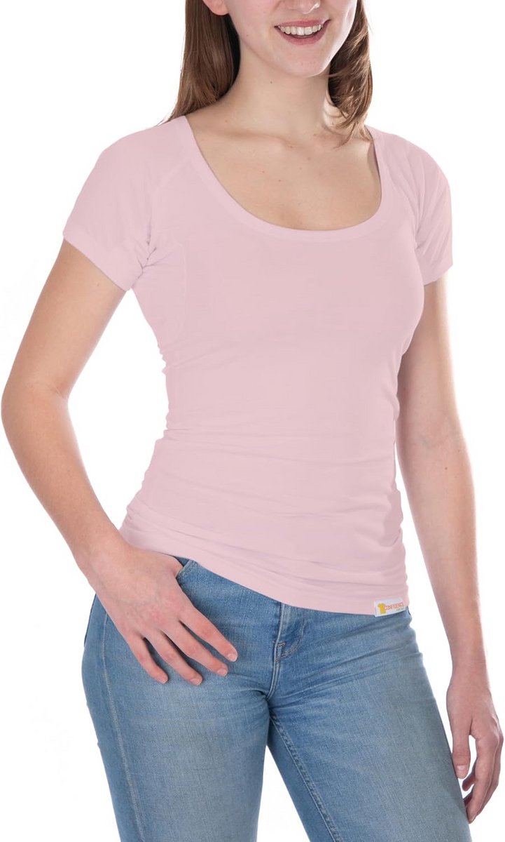 Zweetvrij Onderhemd Dames - Anti Zweet T-Shirt met Okselpads - Wit & Zwart