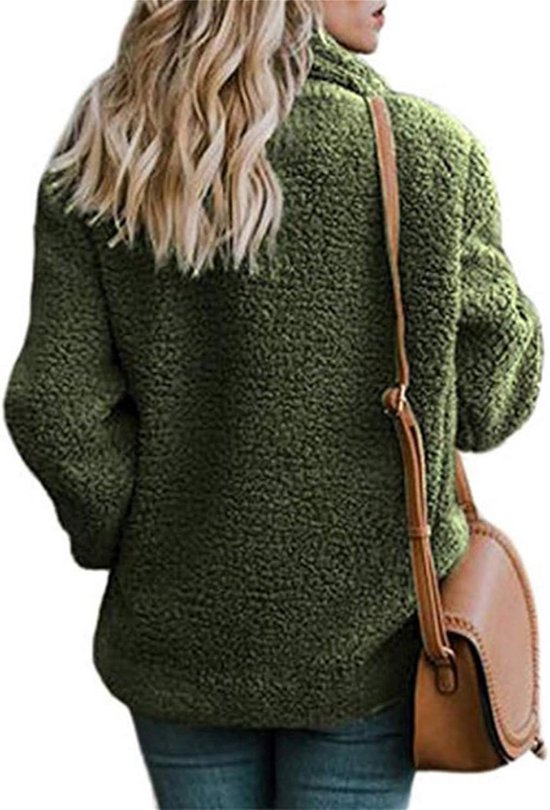 EFOFEI Ladies Previous Leistentaschen Zweireihig Coatfaux Wool Cloak With Taschenplüsch Outerwear — afbeelding 2