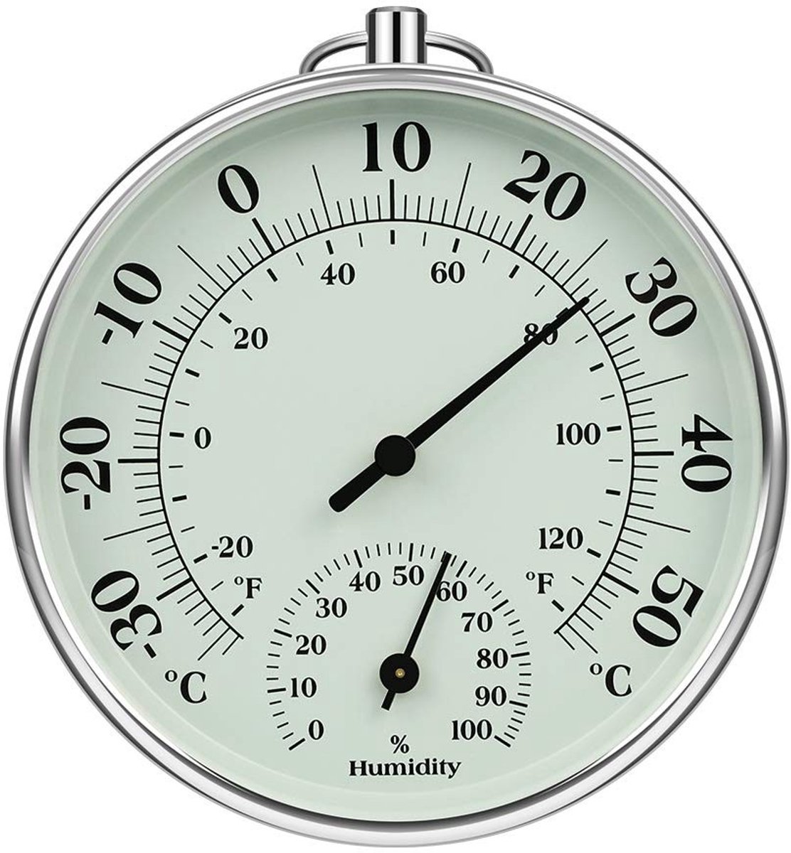 aladdien - Hygrometer - Thermometer - Nauwkeurige metingen - 10 cm - Luchtvochtigheidsmeter - Ideaal voor binnen en buiten - Compact model