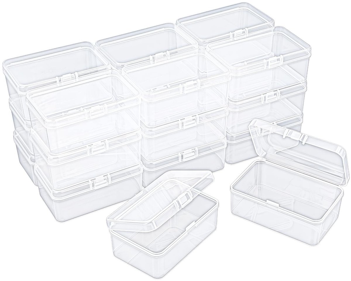 aladdien - Opbergdozen - Kunststof - Transparant - Beads opslag - Craft materialen - Set van 20 - 8.5 x 5.5 x 3.5 cm