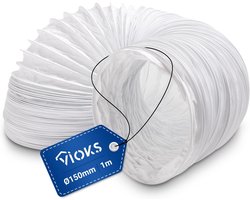 Drain Slang voor Droogtrommel 1 m 150 mm PVC Wit - Flexibele Ventilatie Slang voor Airco en Afzuigkap