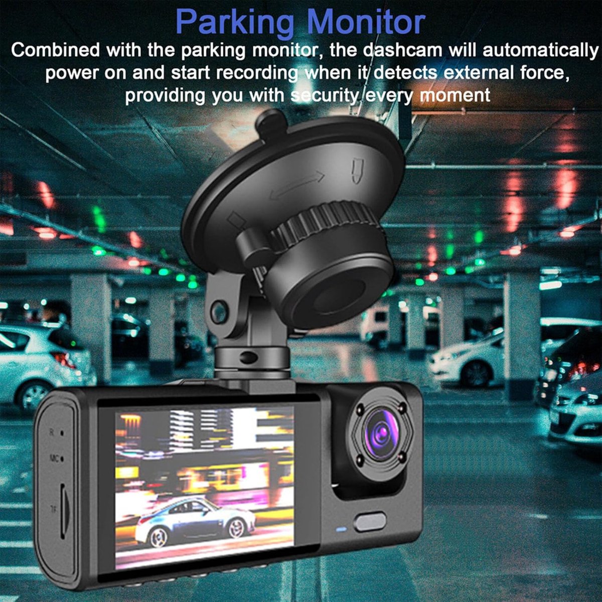 Dual Dash Cam Voor en Achter Camera, 1080P HD Auto Camera Rijden Recorder met 3IN Screen Parking Monitor Loop Opname G-Sensor Nachtzicht Dashboard Camera – foto 3