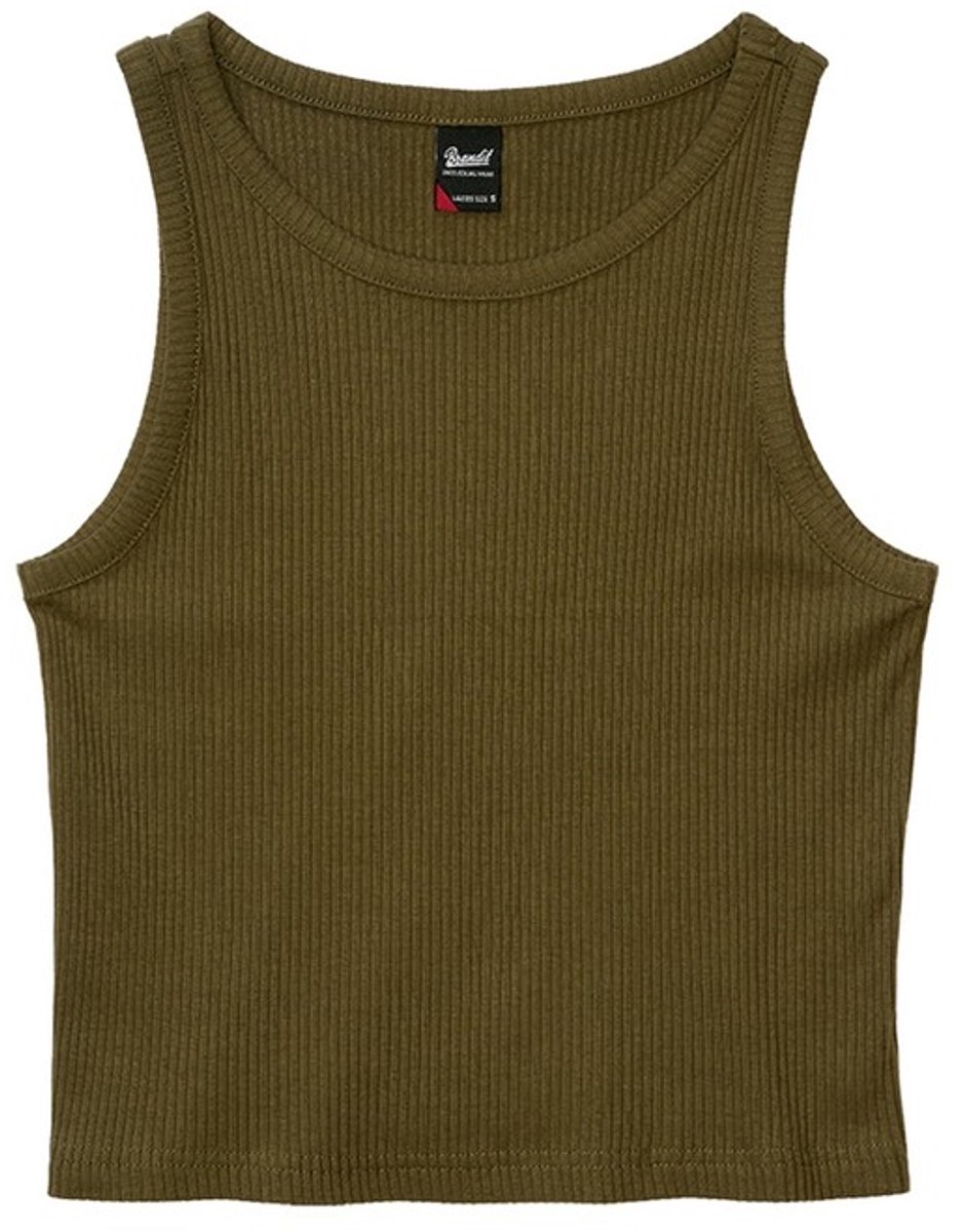 Brandit Women Tanktop Ela, Rip cropped Dames Top - olijf - L