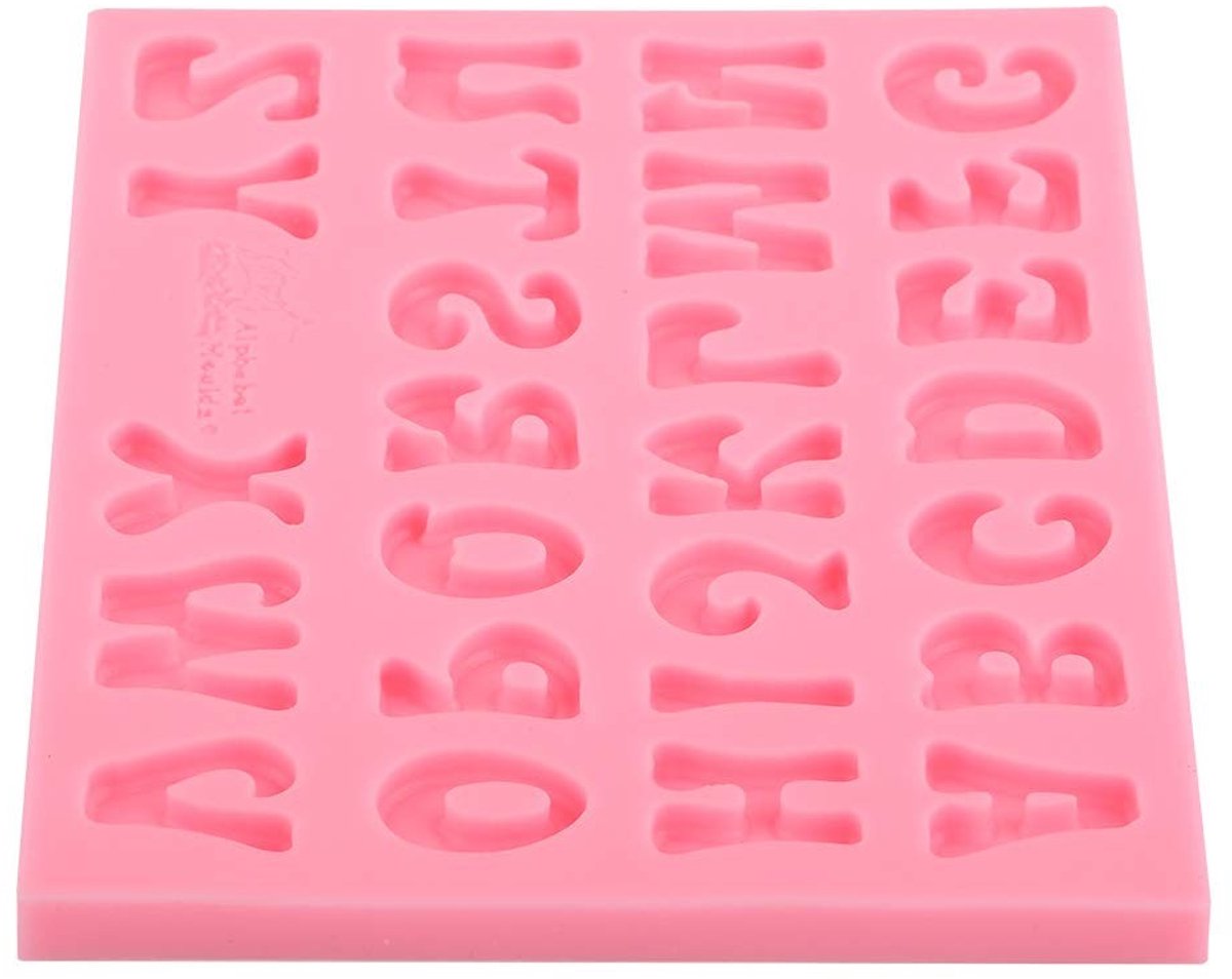 aladdien - Silikonvorm Voor Chocolade - 3D Alfabet Bakvorm - Roze - Bakaccessoire - Voor Chocoladeletters - Ideaal Voor Feestjes