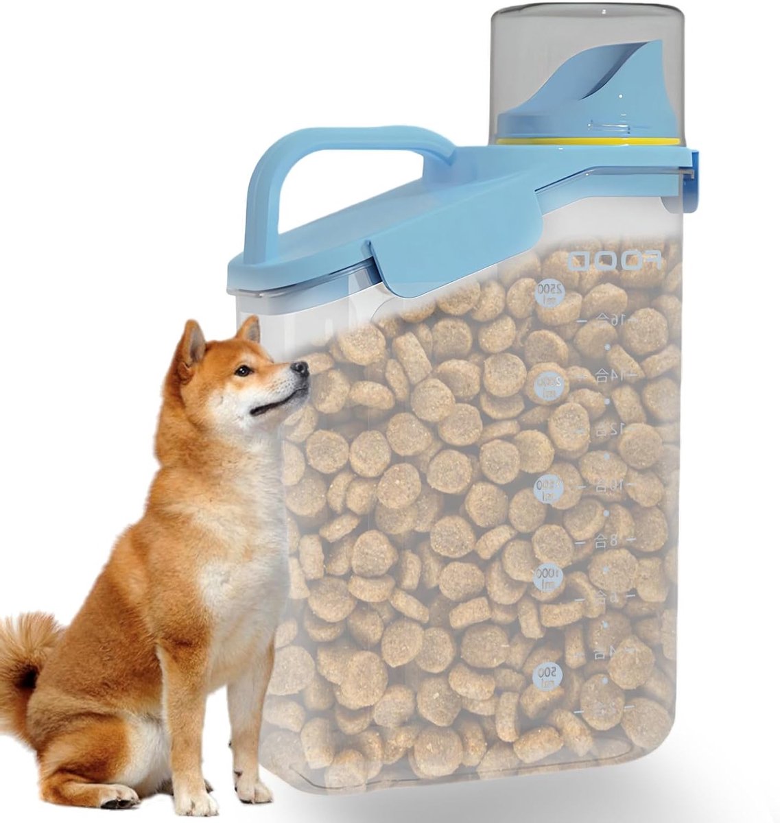 Airtight 2.8L Kattenvoercontainer - Voedselopslag voor Huisdieren, Hondenvoer, Rijst en Detergent, Lichtblauw