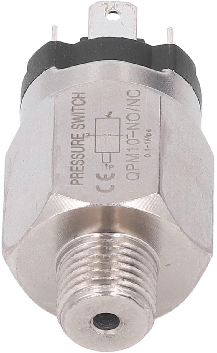 Pneumatisch Instelbare Drukswitch 1/2 Inch - Roestvrij Staal en Rubber