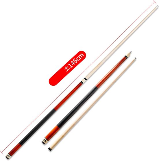 Biljartkeu - Poolkeu Splitkeu - Amerikaans Biljart - Handgemaakte Kwaliteit - 145 cm - Rood van Merkloos — afbeelding 3