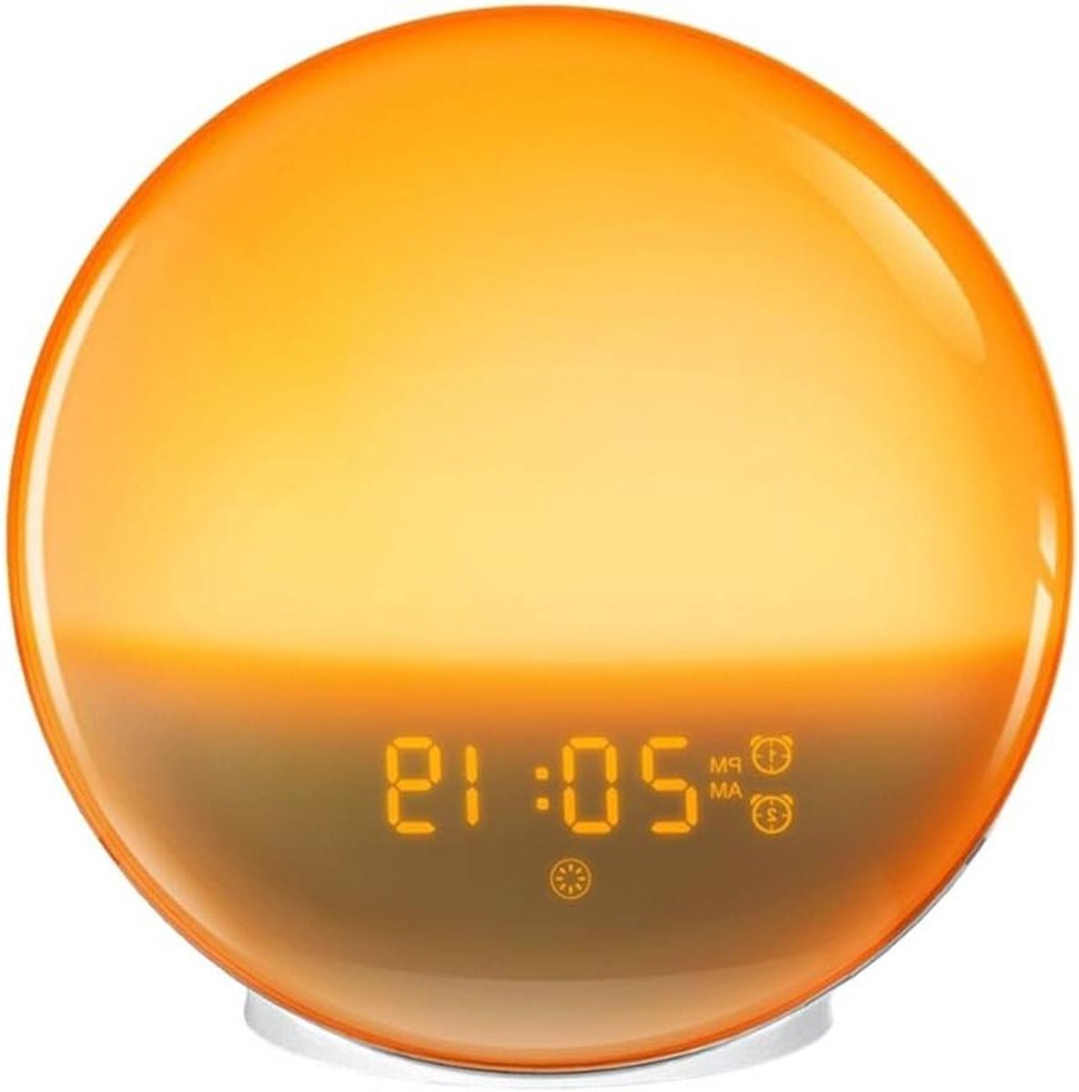 Wake Up Light - Natuurlijkewekker Digitale Klok - Rustig Ontwaken - Simuleert Zonsopgang Zonsondergang - 18x18x9 cm - Wit