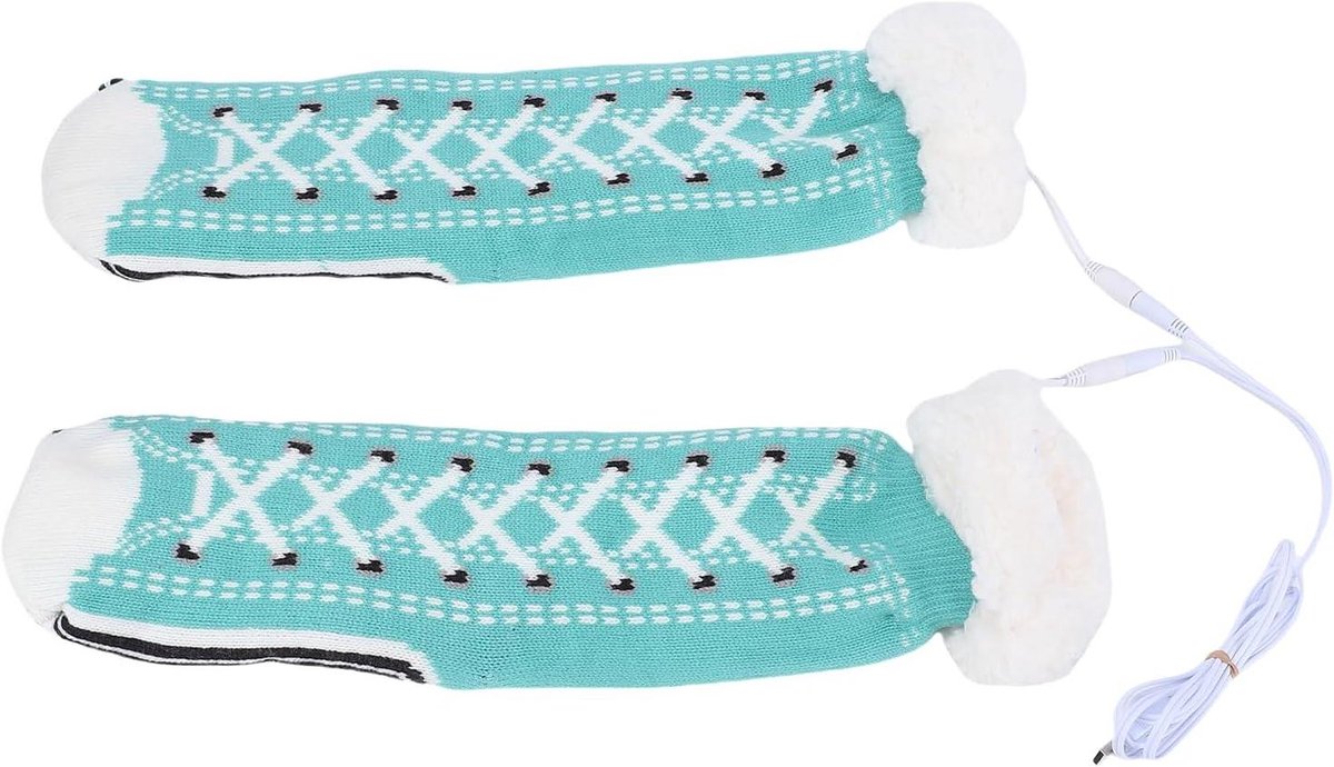 Verwarmde Sokken - Voetwarmer - Binnen en Buiten - Antislip Zolen - Eén Maat - Meer Blauw