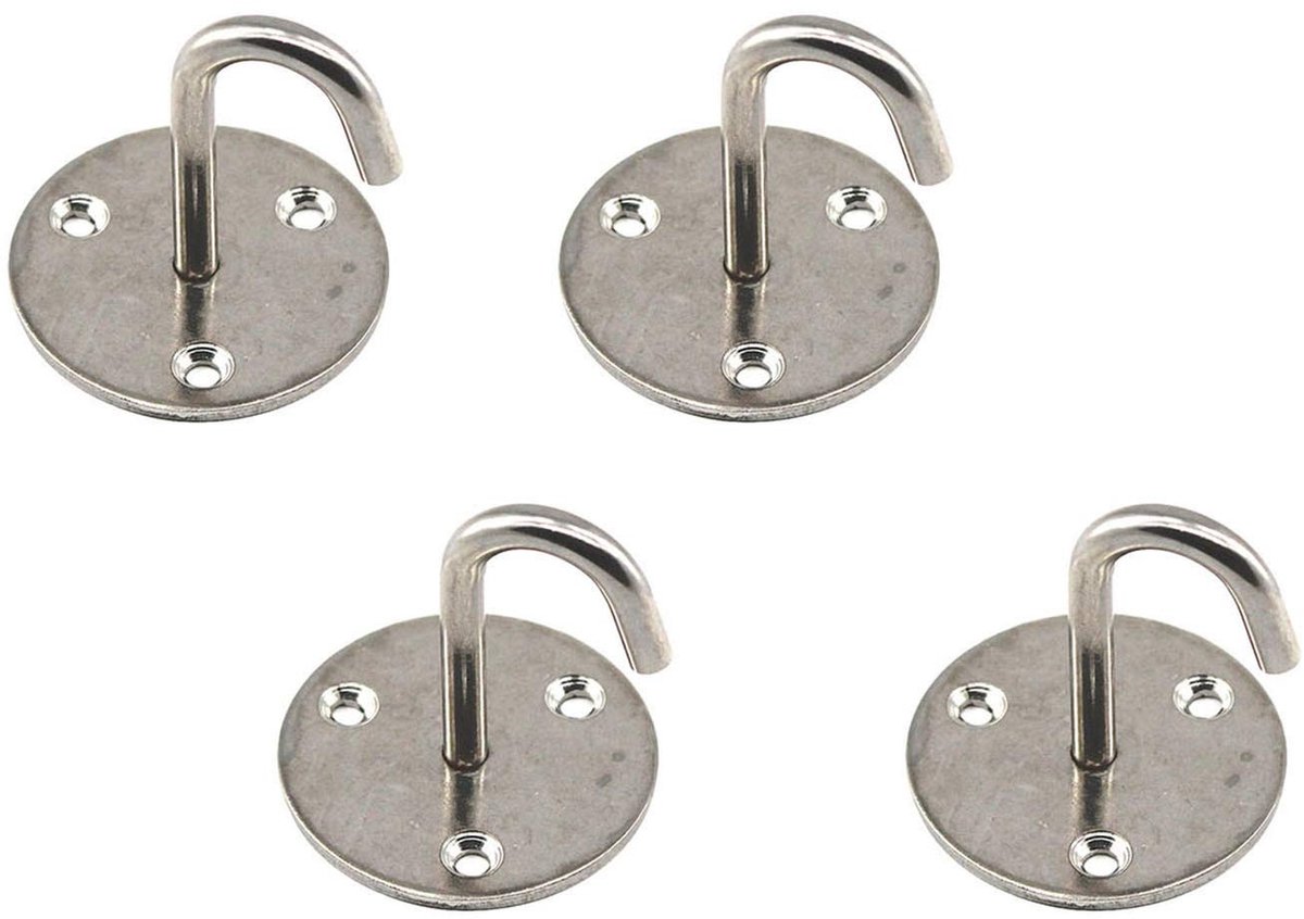 aladdien - Roestvrij Staal Wandmontage Haken - Heavy Duty U-vormige Platen - Klein Formaat