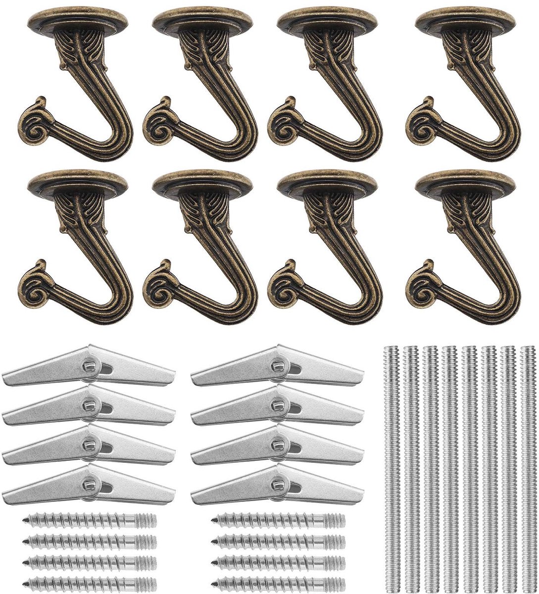 aladdien - Plafondhaken Set - Heavy Duty - Antiek Brons - Swag Haken - Ornamenten en Plafo