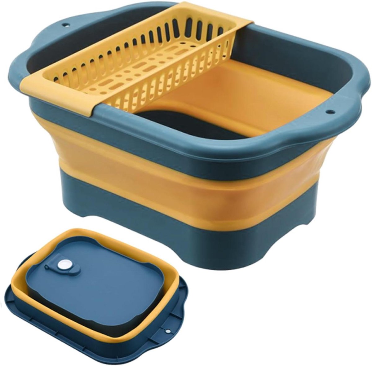 Wasbak Opvouwbaar - Voetenbad Keuken - Groenten Wassen - Ruimtebesparend Ontwerp - 42.6 cm Lengte - Grijs