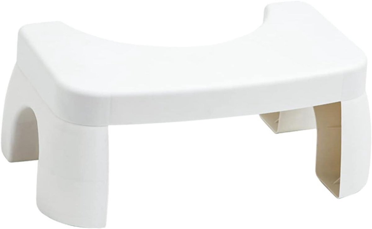 Voetenbank Plastic - Toilet Krukje - Makkelijker Toiletgebruik - Antislip Ontwerp - 40 x 22 x 17 cm - Wit