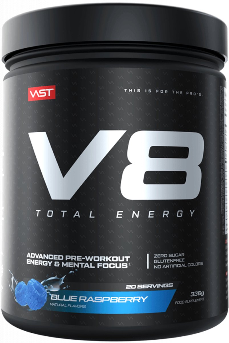 VAST V8 Total Energy (20 serv) Blue Raspberry - Pre-Workout - Pre-Workout Booster