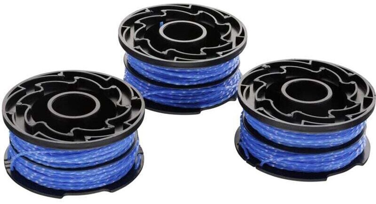 Vervangende spoelen geschikt voor BLACK+DECKER 3-pack grasmaaiers, automatische spoeltoevoer, 3 x 12 geschikt geschikt voorer nylon draad, 1,5 mm diageschikt geschikt voorer, blauw.