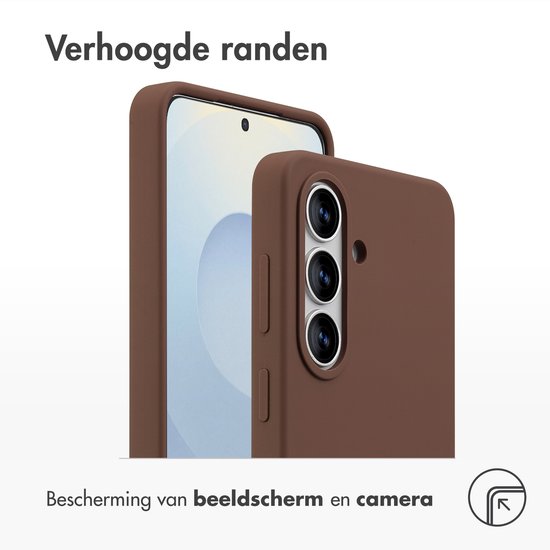 Bruin telefoonhoesje met verhoogde randen en camera-uitsparing