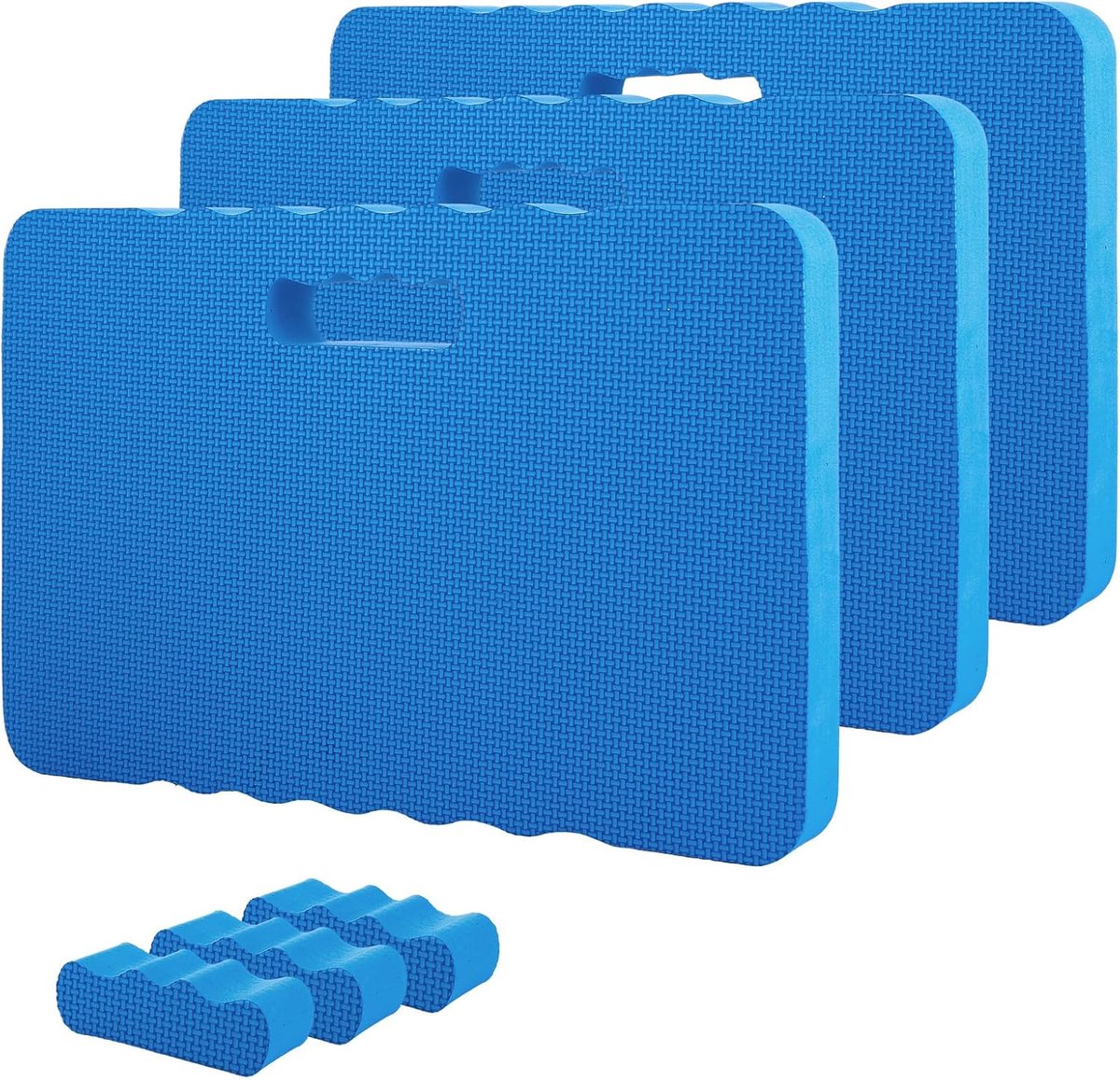 Tuinkniekussen set van 3, 46 x 28 x 4 cm, dikker, waterdicht, multifunctioneel, werk, yoga, tuinieren, babybaden (blauw)