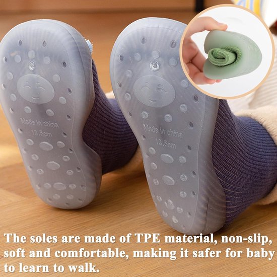 Babysokken Schoenen - Peuterschoentjes - Eerste Stapjes - Antislip Zool - 9-12 Maanden - Meerdere Kleuren — afbeelding 4