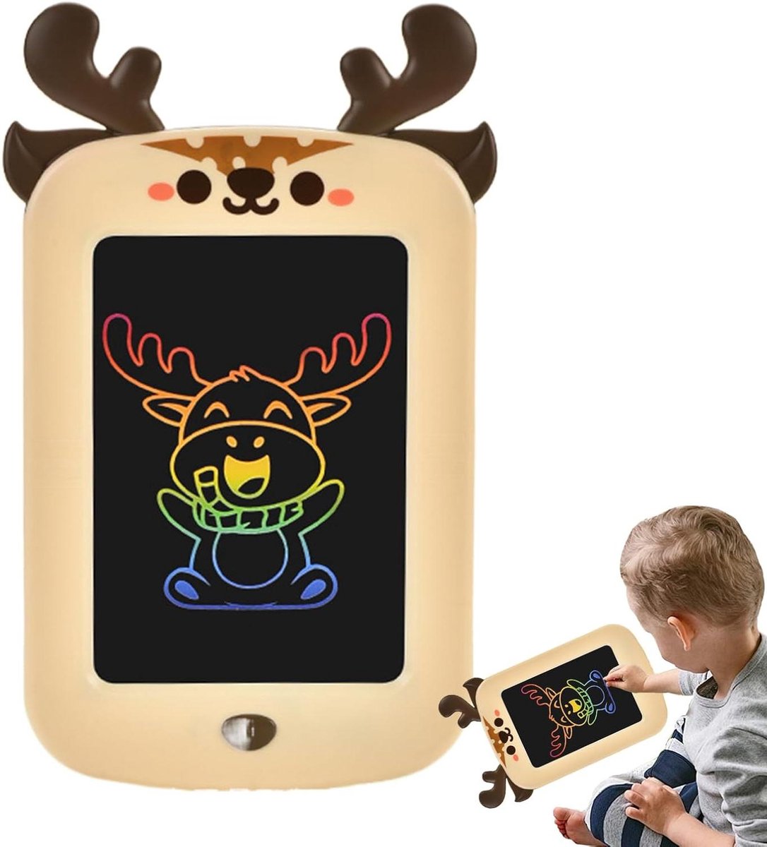 Tekentablet Kinderen - Schrijftablet LCD - Creatief Spelen - Eenvoudig Wissen - 21.5cm - Bruin
