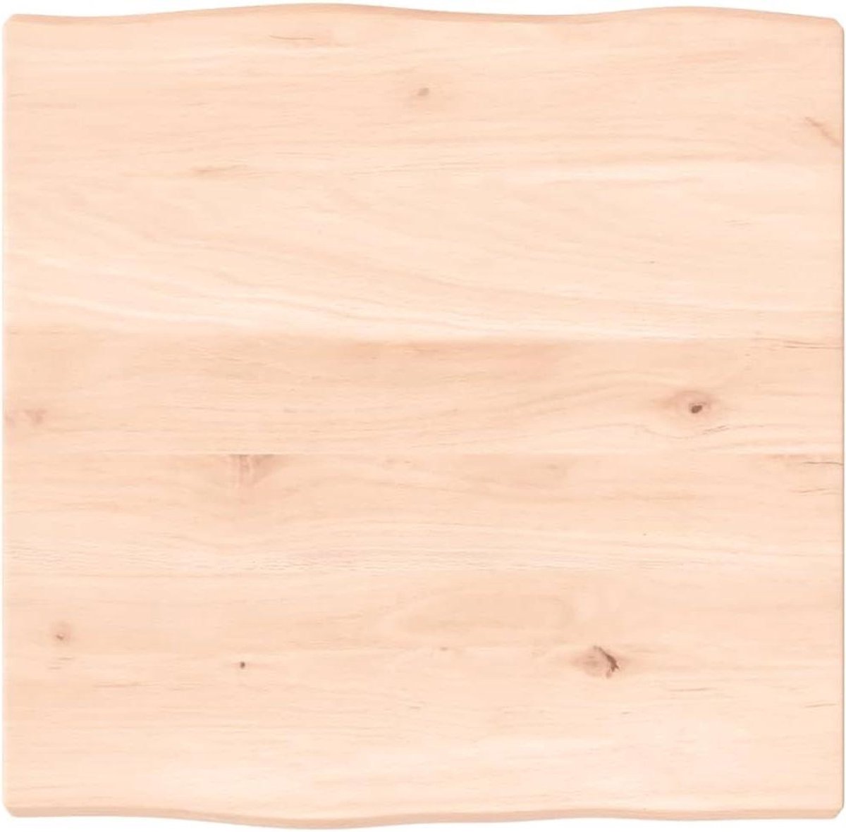 Tafelblad Massief Eikenhout - Houten Blad - Tafel Opknappen - Natuurlijke Rand - 40x40x2 cm - Naturel